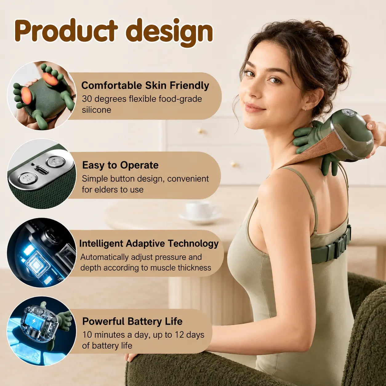 Rechargeable Kneading Massager
