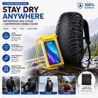 Waterproof Backpack Rain Cover & Waterproof Mobile Pouch Combo | Dustproof Bag Cover with Phone Cover | Monsoon , Travel, Trekking, School & Bike Rain Protection