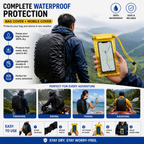 Waterproof Backpack Rain Cover & Waterproof Mobile Pouch Combo | Dustproof Bag Cover with Phone Cover | Monsoon , Travel, Trekking, School & Bike Rain Protection