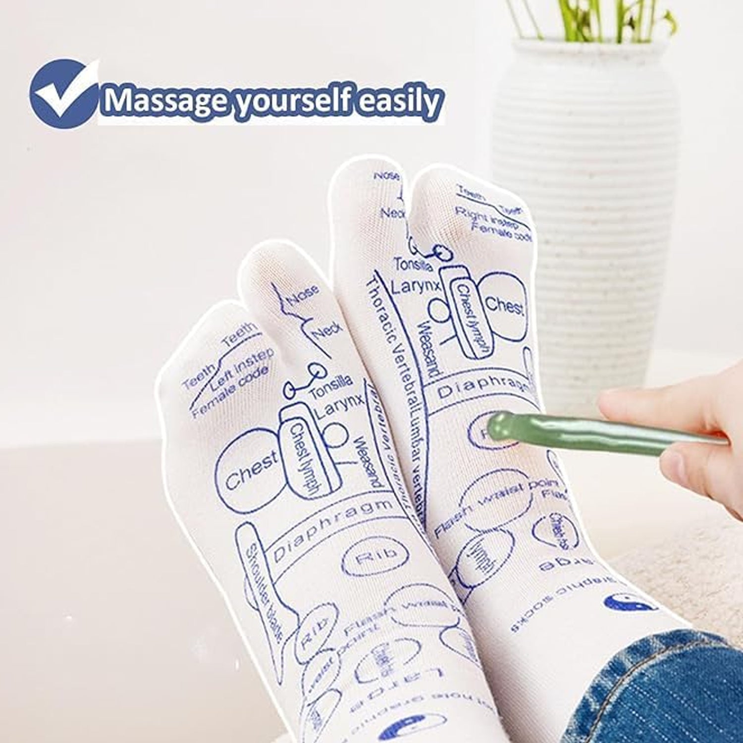 Full Reflexology Acupressure Therapy Socks Set (1 Set)