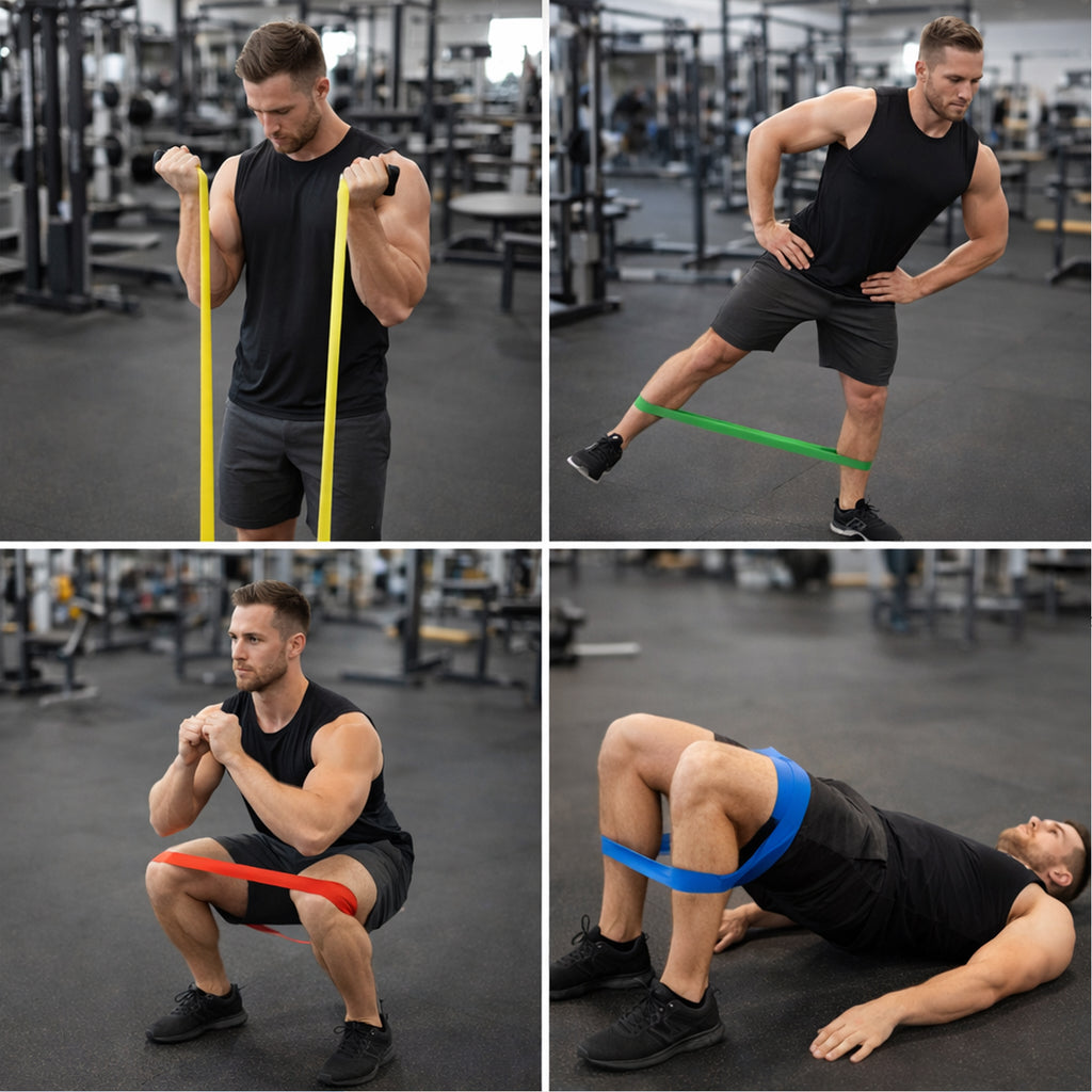 Premium Elastic Resistance Exercise Bands  Belt Set (5 Pc)